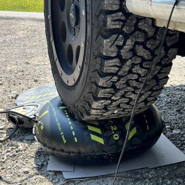 Wohnmobil auf Flat-Jack Camper Ausgleichkissen