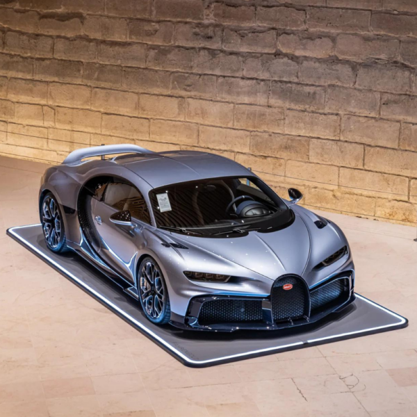 Excotic sports car on a Carpad with LED-Lights